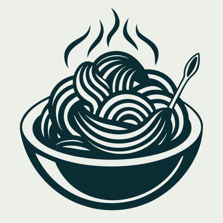 Illustrative Logo Design for a Pasta Brand Featuring an Enticing Visual of Pastaのイラスト素材