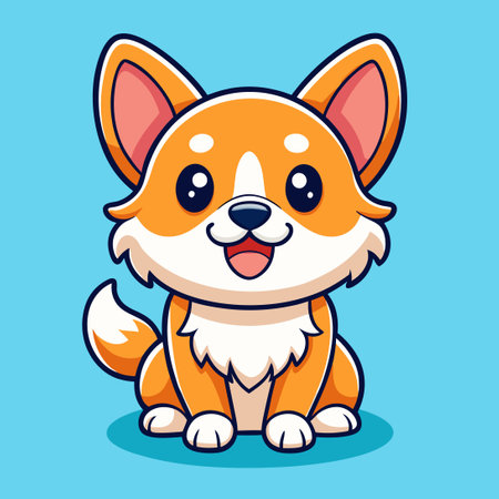 Delightful Vector Illustration of Adorable Cartoon Dog Sticker Setのイラスト素材