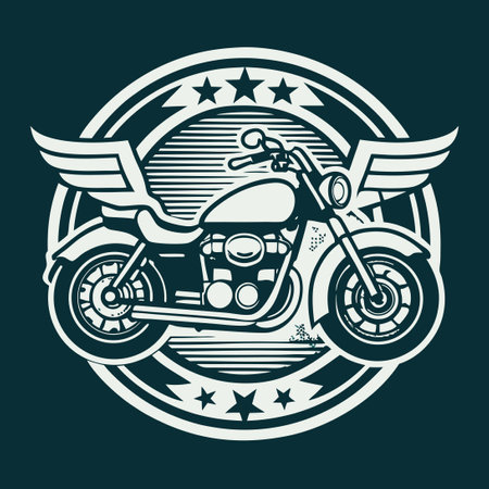 Intricate Vector Illustration of a Motorcycle with Detailed Mechanical Drawingのイラスト素材