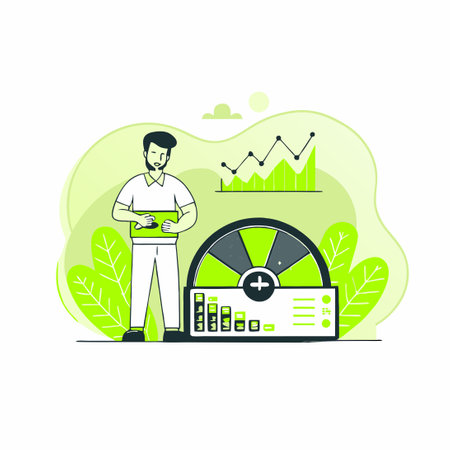Visualizing Performance: A Benchmark Indicator in Flowchart Styleのイラスト素材