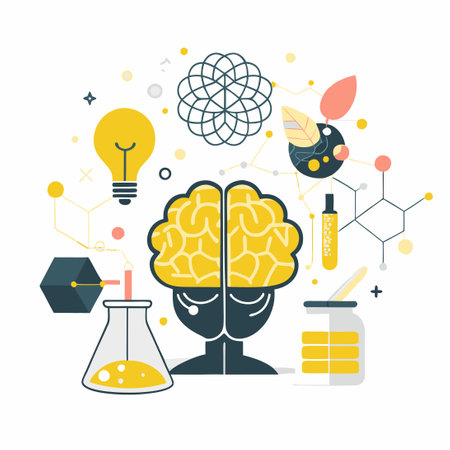 Intricate Illustration of Brain Chemistry Processesのイラスト素材