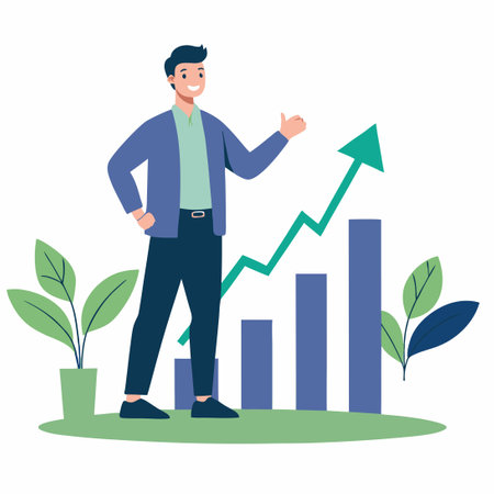 Conceptual Illustration of Business Growth and Success Through Collaborationのイラスト素材