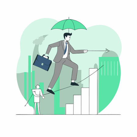 Illustrated Business Risk with Conceptual Symbologyのイラスト素材