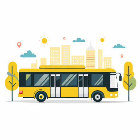 Futuristic City Bus Concept Illustration with Modern Design and Clean Energyのイラスト素材