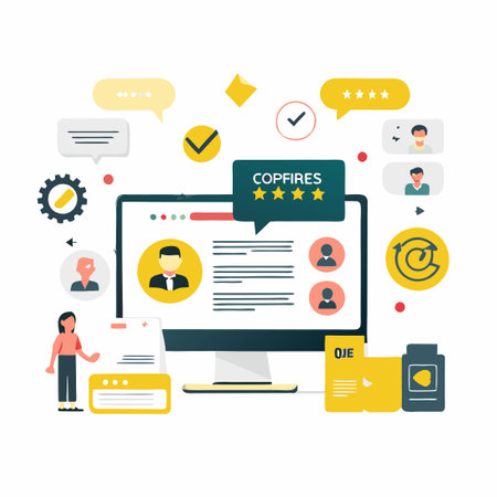 High-Impact Landing Page Template for Effective Customer Relationship Managementのイラスト素材