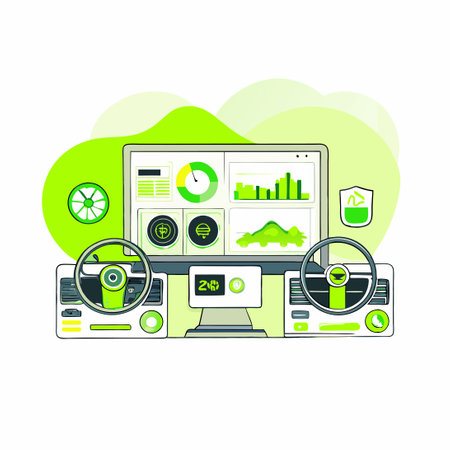Dashboard Concept Illustration: Visualizing Data Insights for Effective Decision-Makingのイラスト素材