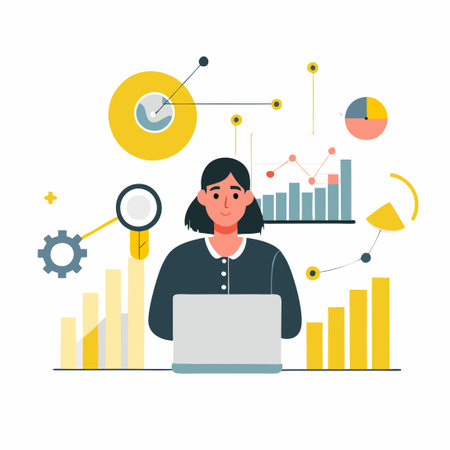 Conceptual Illustration of Dark Analytics Empowering Data Manipulationのイラスト素材