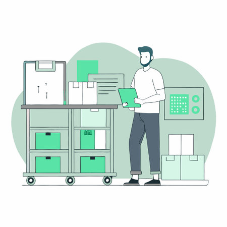 Comprehensive Visual Guide to Flat Inventory Control Conceptsのイラスト素材