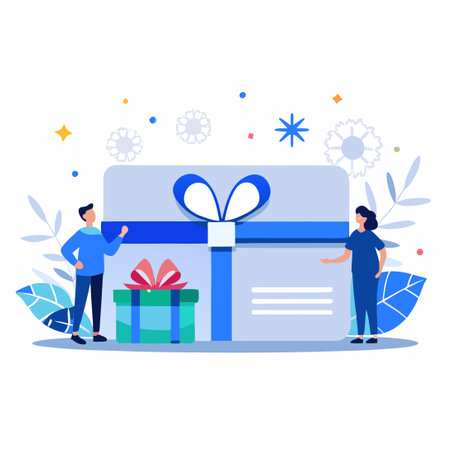 Flat Design of Gift Card Illustration Depicting a Redeeming Handのイラスト素材