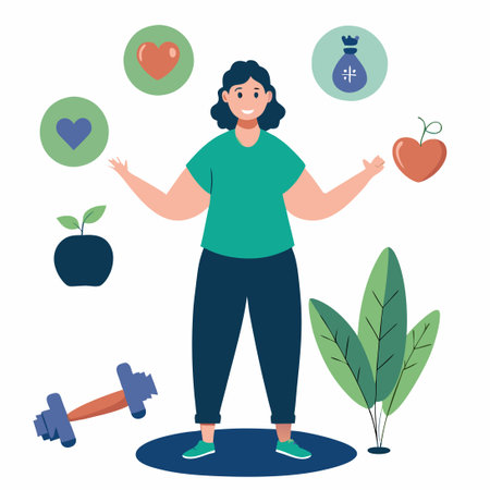 Visualizing the Path to Health: A Comprehensive Guide to Healthy Livingのイラスト素材