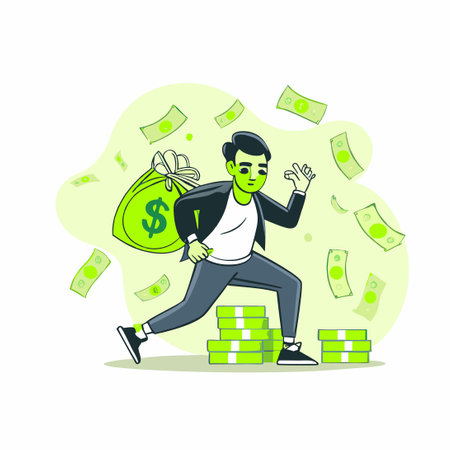 Cartoon Character of a 31-Year-Old in Vector Graphic Styleのイラスト素材