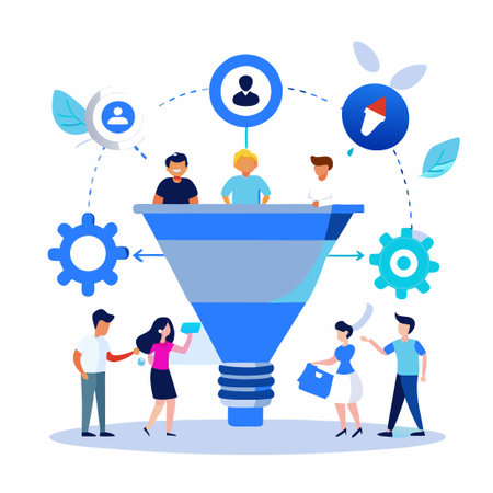 Conceptual Illustration of Lead Generation Strategies through Creative Ideationのイラスト素材