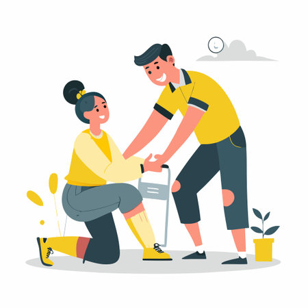 Partners Supporting Each Other Through Life's Challenges Togetherのイラスト素材