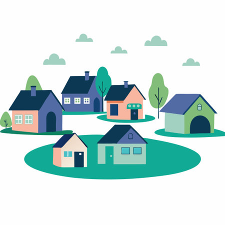 Architectural Visualization of Modern Houses with a Conceptual Twistのイラスト素材