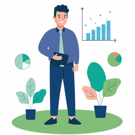 2024 Calendar Year Cartoon Character B Vector Illustrationのイラスト素材