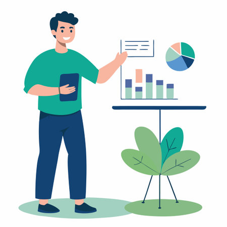 Cartoon Character of Crocodile Holding a Computer for 2024 Calendar Illustrationのイラスト素材