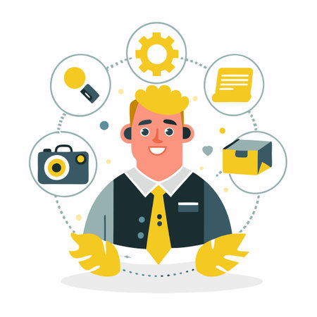 Cartoon Character of "C" with a Vector Graphic Illustrationのイラスト素材