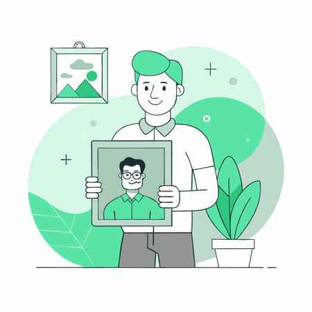 Cartoon Character of the Letter "I" with a Blue Backgroundのイラスト素材