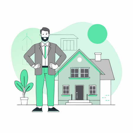 Cartoon Character of Letter R with Red and Yellow Stripes and Blue Eyesのイラスト素材