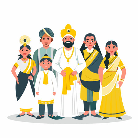 Traditional Indian Attire and Culture: People Wearing Colorful Clothing