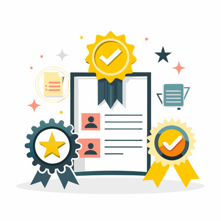 Visual Representation of ISO Certification and Its Business Benefitsのイラスト素材