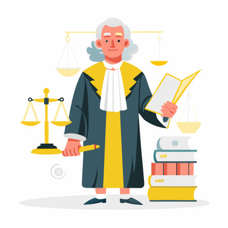 Illustrative Depiction of a Judge's Decision-Making Processのイラスト素材