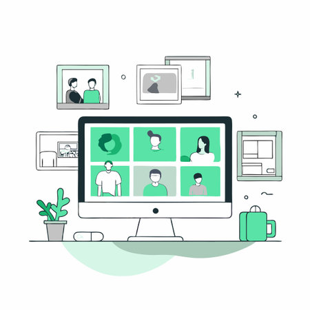 Flat Illustration Concept of an Online Art Gallery with Digital Paintings