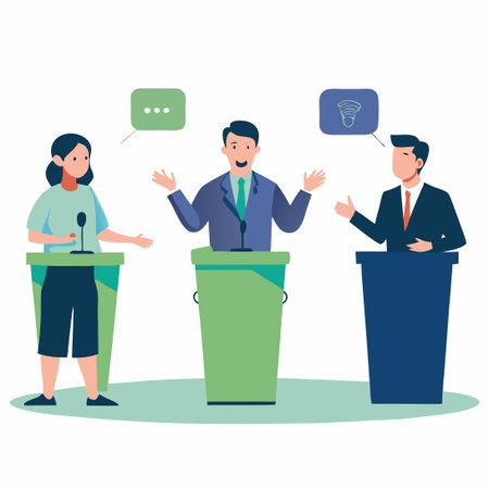 Political Debate: Two Candidates Engaging in a Contested Discussion