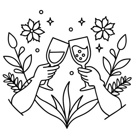 Diverse Female Hands Expressing Gestures on Poster or Cardのイラスト素材