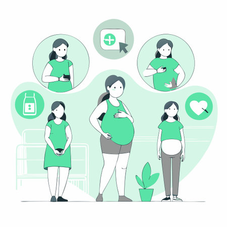 Visual Journey through the Stages of Pregnancy from Conception to Birthのイラスト素材