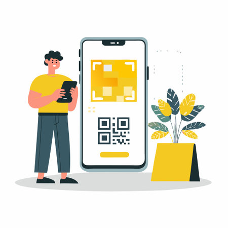 Digital Payment with Mobile Scan-to-Pay Concept Illustration