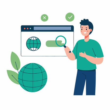 Creative Concept of Search Engine Functionality and Algorithm with Arrows and Iconsのイラスト素材