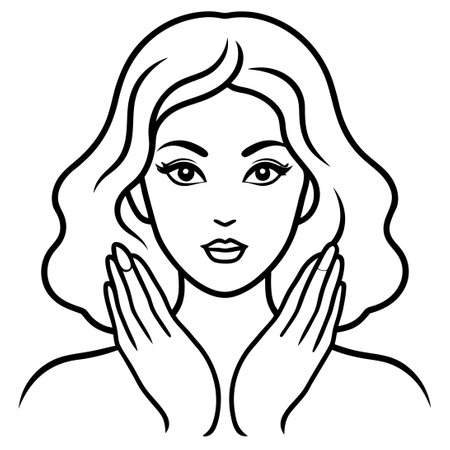 Set of Elegant and Diverse Vector Female Beauty Hands Gestures Silhouettesのイラスト素材