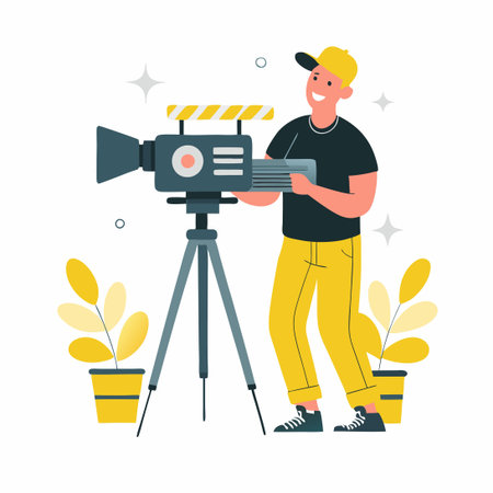 Conceptual Illustration of a Professional Videographer at Work