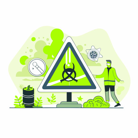 Warning Concept Illustration Emphasizing Caution and Danger Signsのイラスト素材