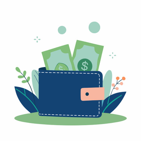 Innovative Wallet Illustration Features Modern Digital Payment Conceptsのイラスト素材