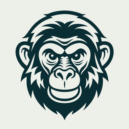 Vintage Chimpanzee Gorilla Vector Logo Graphic for Animal and Nature Designs