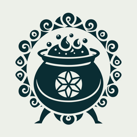 Intricate Cauldron Mandala Vector Art for Coloring and Artistic Expressionのイラスト素材