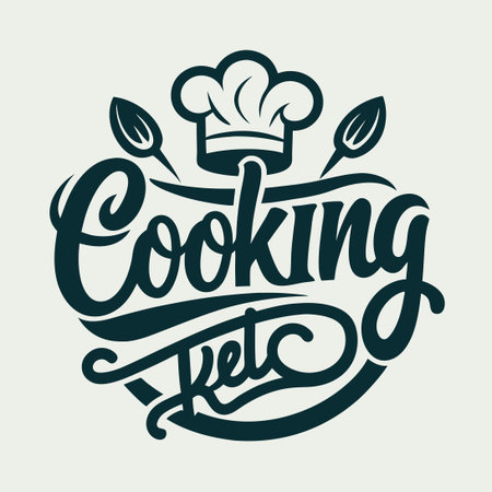 Sketchy Cooking Logo Design in Brush Lettering Style for the Letter 'B'のイラスト素材