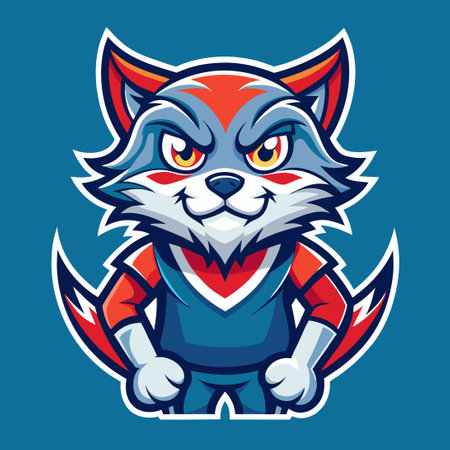 Cool Cat Mascot Vector Logo Character Cartoon Illustrationのイラスト素材