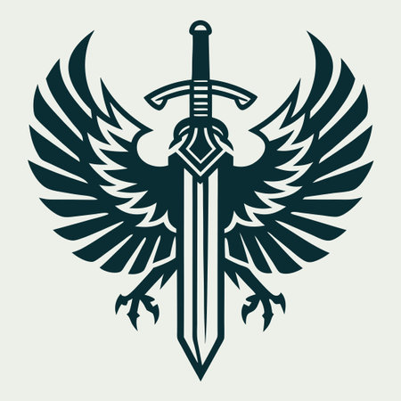 Unleash the Power and Majestic Grace of the Eagle Sword Vector Logoのイラスト素材
