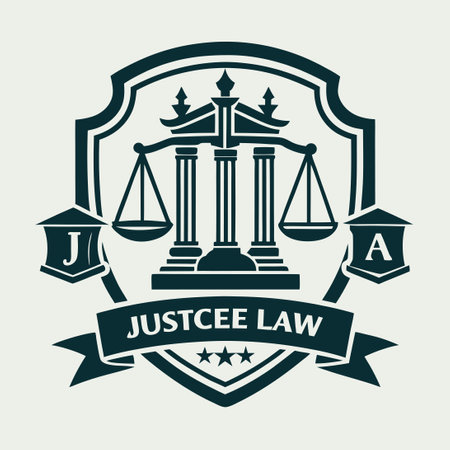 Professional Law Firm Logo Design with Scales of Justiceのイラスト素材