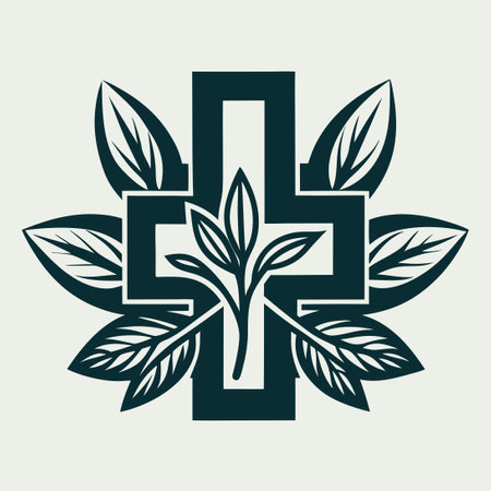 Herbal Medicine Logo with Intricate Initial Letter H Leaf Designのイラスト素材