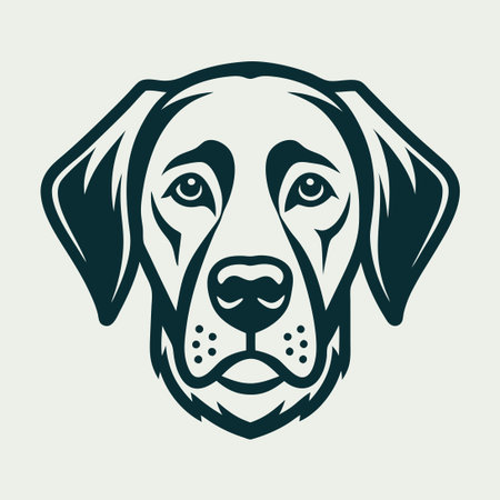 Labrador Retriever Dog Head Vector Logo Silhouetteのイラスト素材
