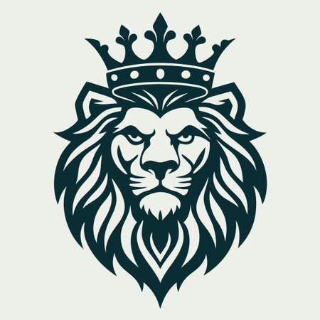 Regal Lion Crown Vector Logo for Strong and Bold Visual Identityのイラスト素材