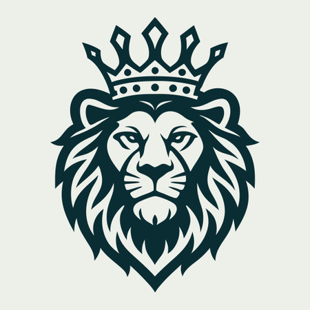 Majestic Crowned Lion Vector Logo for Design Projectsのイラスト素材