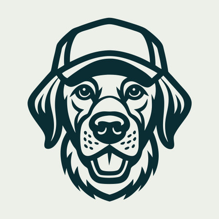 Captivating Labrador Retriever Dog Adorned with a Stylish Baseball Capのイラスト素材