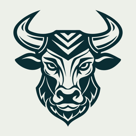 Unique Vector Logo of a Minimalist Bull perfect for Small-scale Designsのイラスト素材
