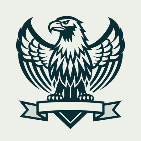 Vector Illustration of a Bald Eagle Perched on a Murphy Vector Logoのイラスト素材