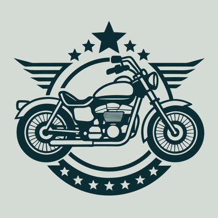 Vintage Motorcycle Vector Logo Depicting Classic Motorcycle Heritageのイラスト素材